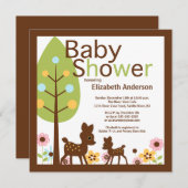 Baby Deer Gender Neutrale Baby shower Uitnodiging (Voorkant / Achterkant)
