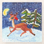 Baby Deer Glazen Onderzetter (Voorkant)