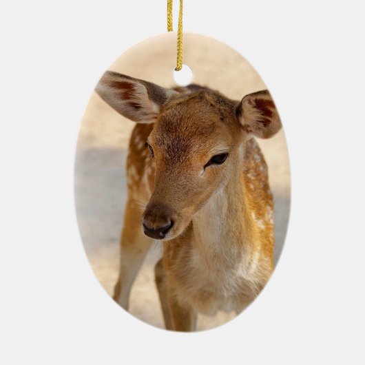 Baby Deer Keramisch Ornament (Achterkant)