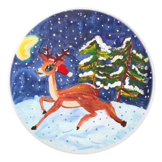 Baby Deer Keramische Knop (Voorkant)