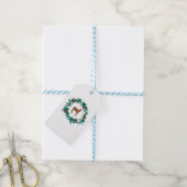 Baby Deer Kerstkrans schilderij Cadeaulabel (Met Touw)