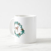 Baby Deer Kerstkrans schilderij Koffiemok (Voorkant links)