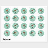 Baby Deer Kerstkrans Sticker (Vel)