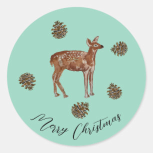 Baby Deer Kerstkrans Sticker