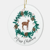 Baby Deer Kerstkrans Sticker Keramisch Ornament (Links)