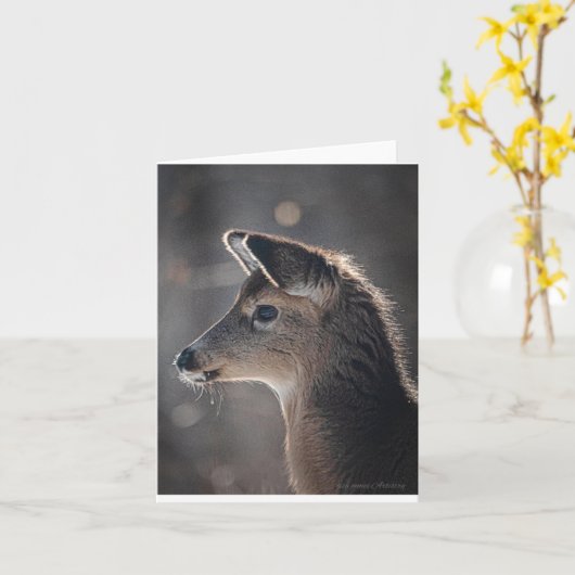 Baby Deer met de Cutest Ears Focus Kaart (Gele Bloem)