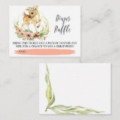 Baby Deer met Greenery Diaper Raffle Ticket Informatiekaartje (Voorkant / Achterkant)