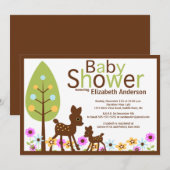 Baby Deer Neutraal Baby shower Uitnodiging (Voorkant / Achterkant)