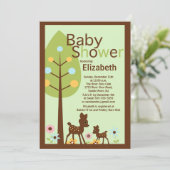 Baby Deer Neutraal Baby shower Uitnodiging (Staand voorkant)