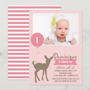 Baby Deer Roze foto's Kinderen van Birthday Kaart