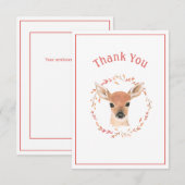 Baby Deer Simple Rustic Hartelijk dank Bedankkaart (Voorkant / Achterkant)