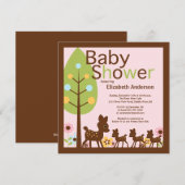 Baby Deer Triplets Veelvoudige Uitnodiging van het (Voorkant / Achterkant)