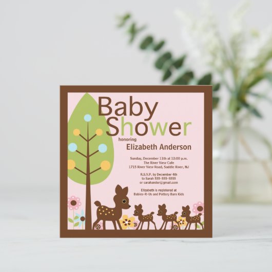 Baby Deer Triplets Veelvoudige Uitnodiging van het (Staand voorkant)