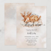 Baby Deer | Waterverf meisje Baby shower Kaart (Voorkant / Achterkant)