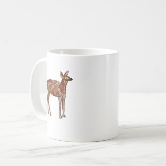 Baby Deer Wilderness Kerstschilderij Koffiemok (Voorkant links)