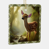 Baby Deer Wildlife Portret op persoonlijke titel Keramisch Ornament (Rechts)