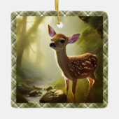 Baby Deer Wildlife Portret op persoonlijke titel Keramisch Ornament (Voorkant)