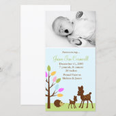 Baby Deer Woodland Foto geboorteaankondigingen Aankondiging (Voorkant / Achterkant)