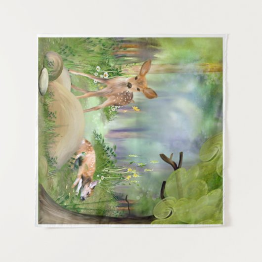 Baby Deer Woodland Friends Wandkleed (Voorkant (horizontaal))