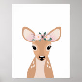 Baby Deer Woodland Nursery Wall Art Print (Voorkant)