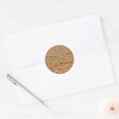 Baby Deer's eerste winter Ronde Sticker (Envelop)