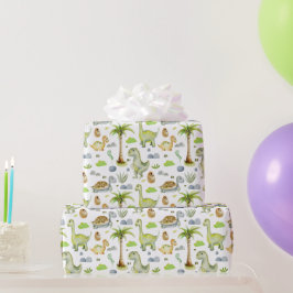Baby deinosaurussen en schildpadden cadeaupapier