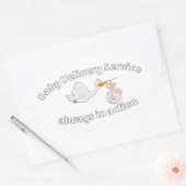 Baby Delivery Service ! Always in action ! Midwife Ovale Sticker (Envelop)