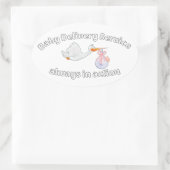 Baby Delivery Service ! Always in action ! Midwife Ovale Sticker (Tas)