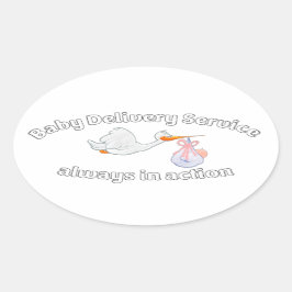 Baby Delivery Service ! Always in action ! Midwife Ovale Sticker