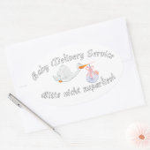 Baby Delivery Service ! Bitte nicht zuparken ! Ovale Sticker (Envelop)