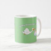 Baby Delivery Service Funny Midwife Stork Baby Koffiemok (Voorkant rechts)