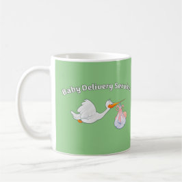 Baby Delivery Service Funny Midwife Stork Baby Koffiemok
