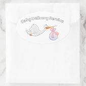 Baby Delivery Service Funny Midwife Stork Baby Ovale Sticker (Tas)