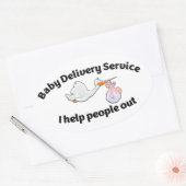 Baby Delivery Service I help people out | midwife Ovale Sticker (Envelop)