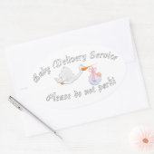 Baby Delivery Service! Please do not park! Midwife Ovale Sticker (Envelop)