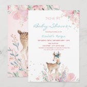 Baby Der Floral drive by Baby shower Kaart (Voorkant / Achterkant)