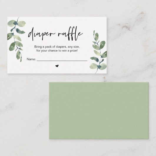 Baby Diaper Raffle, Win een prijs, Casual Griekenl Informatiekaartje (Voorkant / Achterkant)