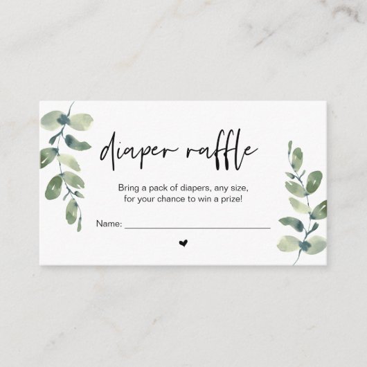 Baby Diaper Raffle, Win een prijs, Casual Griekenl Informatiekaartje (Voorkant)