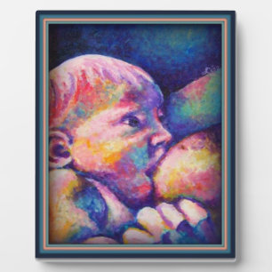 Baby die borstvoeding krijgt fotoplaat