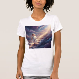 Baby die de trap op loopt naar het universum van d t-shirt