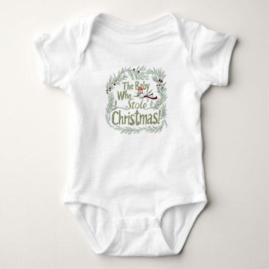 Baby die kerst stal met sneeuwman romper (Voorkant)