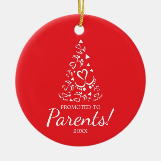 Baby die kerstboom vormen, eerste Kerstmis Keramisch Ornament (Voorkant)