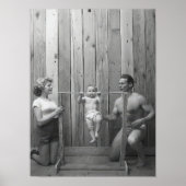 Baby die Pull-ups doet Muurkunst, Bodybuilder Fami Poster (Voorkant)
