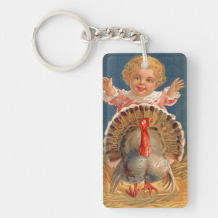 Baby die Tom Turkey  Sleutelhanger achtervolgt