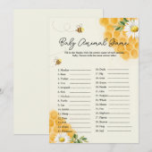 Baby Dier BEE Baby Shower Spelkaart Kaart (Voorkant / Achterkant)