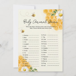Baby Dier BEE Baby Shower Spelkaart Kaart