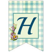 Baby Dier Groen Gingham Gelukkige Verjaardag Vlaggetjes (Tweede vlag)