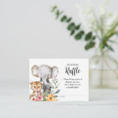 Baby Dier Oerwoud Safari Luier Raffle Informatiekaartje (Staand voorkant)