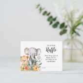 Baby Dier Oerwoud Safari Luier Raffle Informatiekaartje (Staand voorkant)