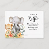 Baby Dier Oerwoud Safari Luier Raffle Informatiekaartje (Voorkant)